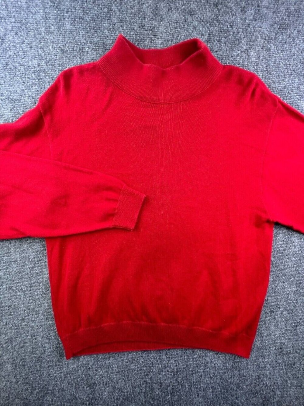 VTG Pendleton USA Red Sweater All Cotton Long Sleeve Turtleneck Warranted To Be
